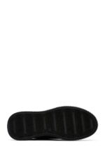 Sneaker Lëkure e Zezë me Lidhëse për Burra - Image 4
