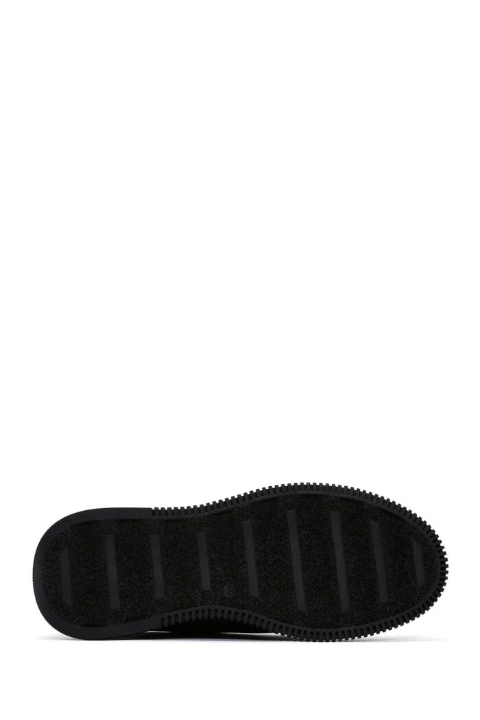 Sneaker Lëkure e Zezë me Lidhëse për Burra - Image 4