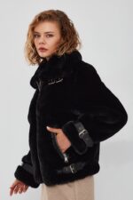 Anabel Xhup Lëkure e Zezë Teddy për Femra - Image 2