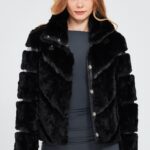 Melrose Xhup Lëkure e Zezë Teddy për Femra