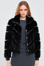 Melrose Xhup Lëkure e Zezë Teddy për Femra