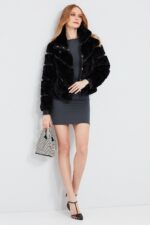 Melrose Xhup Lëkure e Zezë Teddy për Femra - Image 11