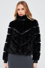 Melrose Xhup Lëkure e Zezë Teddy për Femra - Image 4