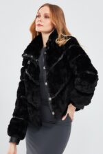 Melrose Xhup Lëkure e Zezë Teddy për Femra - Image 5