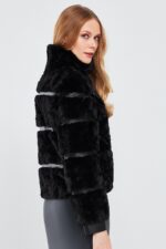 Melrose Xhup Lëkure e Zezë Teddy për Femra - Image 6