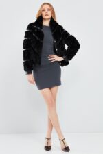 Melrose Xhup Lëkure e Zezë Teddy për Femra - Image 9