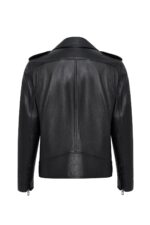 Carter Xhup Lëkure e Zezë Biker për Burra - Image 10