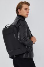 Carter Xhup Lëkure e Zezë Biker për Burra - Image 8