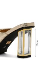 Pantofla Argjend Transparente e Trashë me Takë Metalike për Femra - Image 4