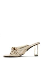 Pantofla Argjend Transparente e Trashë me Takë Metalike për Femra - Image 6