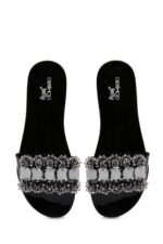 Pantofla Jelly e Zezë me Gurë për Femra - Image 13