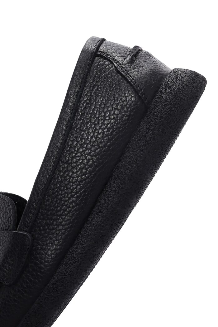 Loafer Lëkure e Zezë me Xhufkë Comfort për Femra - Image 7