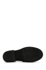 Loafer Lëkure e Zezë me Kopsë e Trashë me Tabane Maskulin për Femra - Image 4