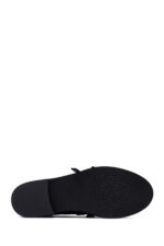 Loafer Lëkure e Zezë me Kopsë Maskulin për Femra - Image 6