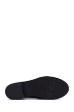 Loafer Lëkure e Zezë me Kopsë Maskulin për Femra - Image 4
