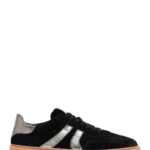 Sneaker Lëkure e Zezë me Lidhëse për Femra