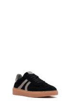 Sneaker Lëkure e Zezë me Lidhëse për Femra - Image 6