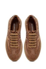 Sneaker Lëkure Tabako me Lidhëse për Femra - Image 5