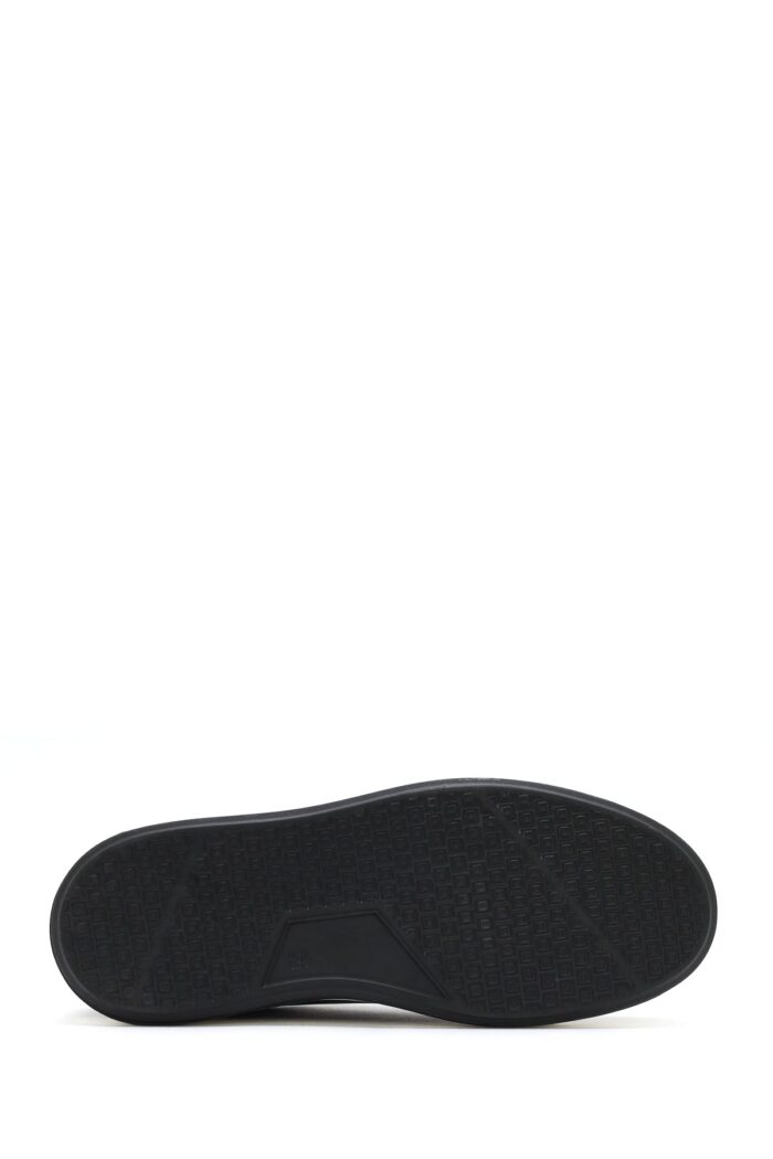 Sneaker Lëkure e Zezë e Trashë me Tabane me Lidhëse për Burra - Image 4