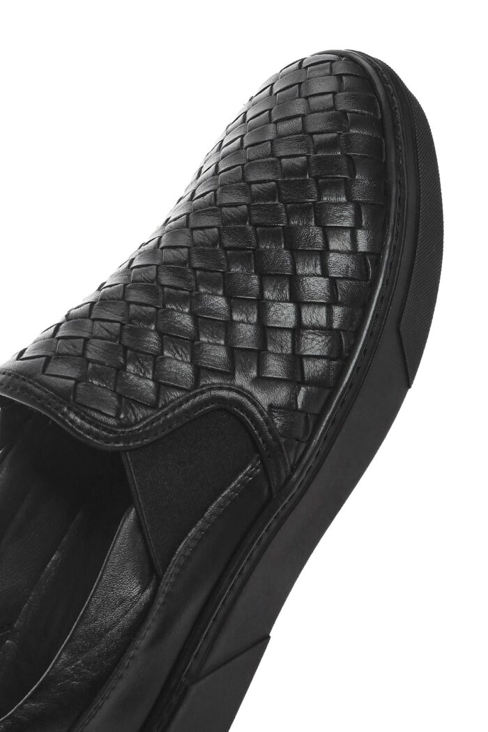 Loafer Lëkure e Zezë Thurur për Burra - Image 10