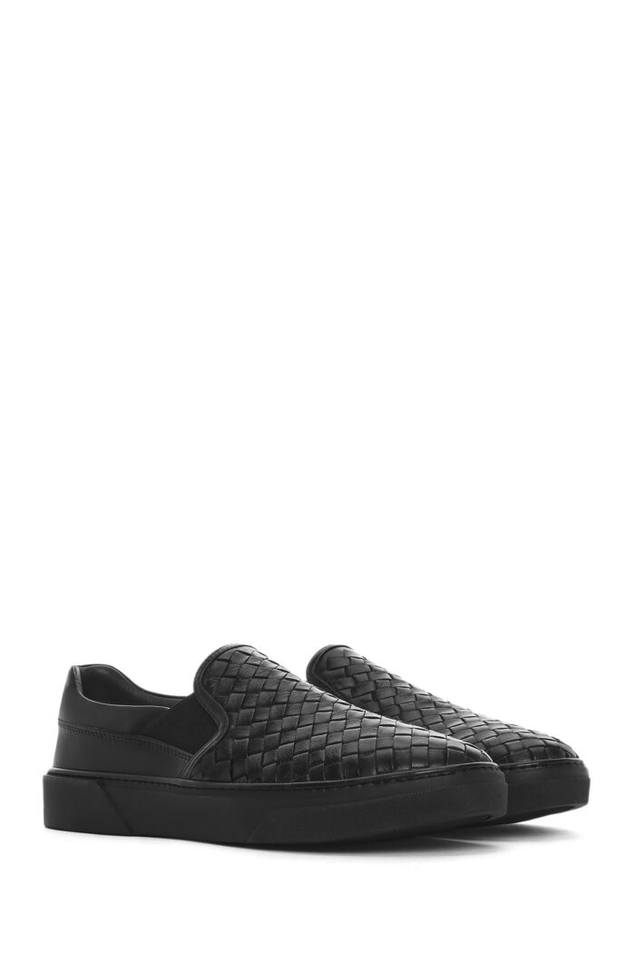 Loafer Lëkure e Zezë Thurur për Burra - Image 3