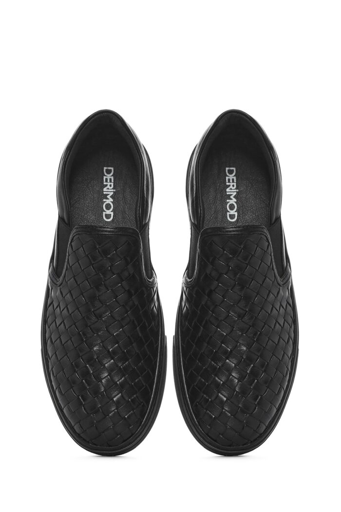 Loafer Lëkure e Zezë Thurur për Burra - Image 7