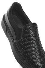 Loafer Lëkure e Zezë Thurur për Burra - Image 9