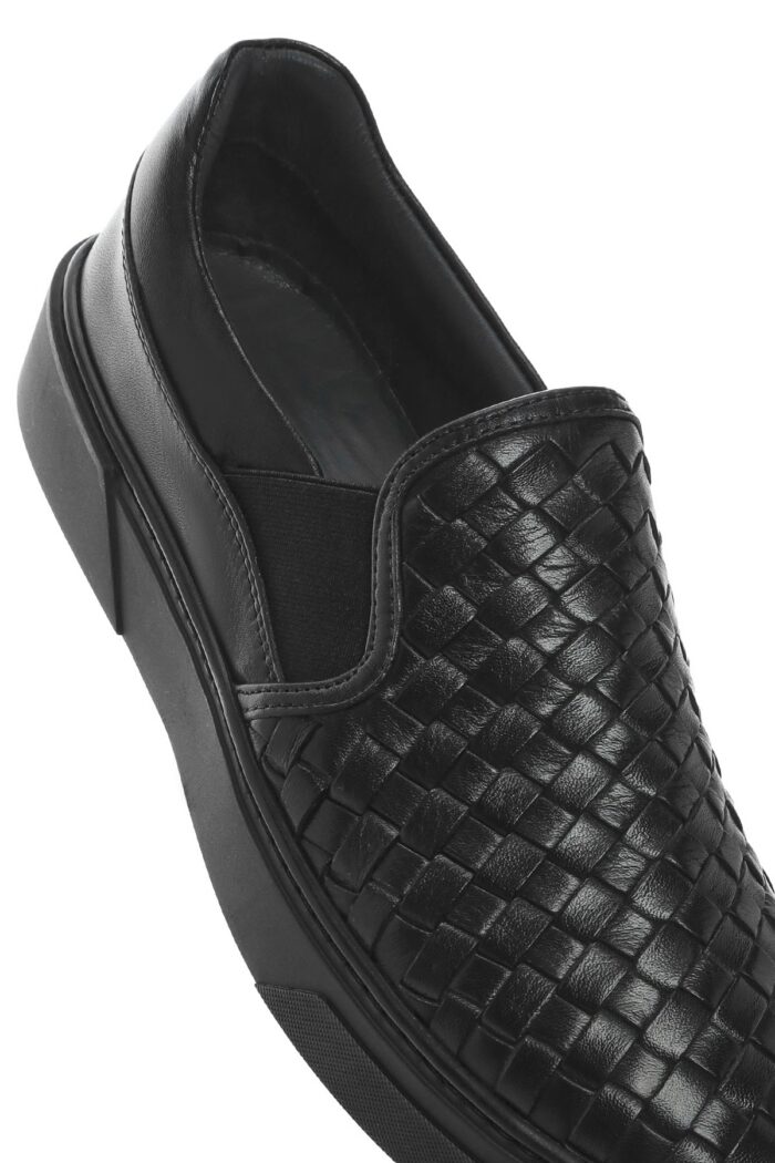 Loafer Lëkure e Zezë Thurur për Burra - Image 9