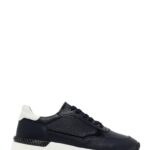Sneaker Lëkure Blu Marine me Lidhëse e Trashë me Tabane për Burra