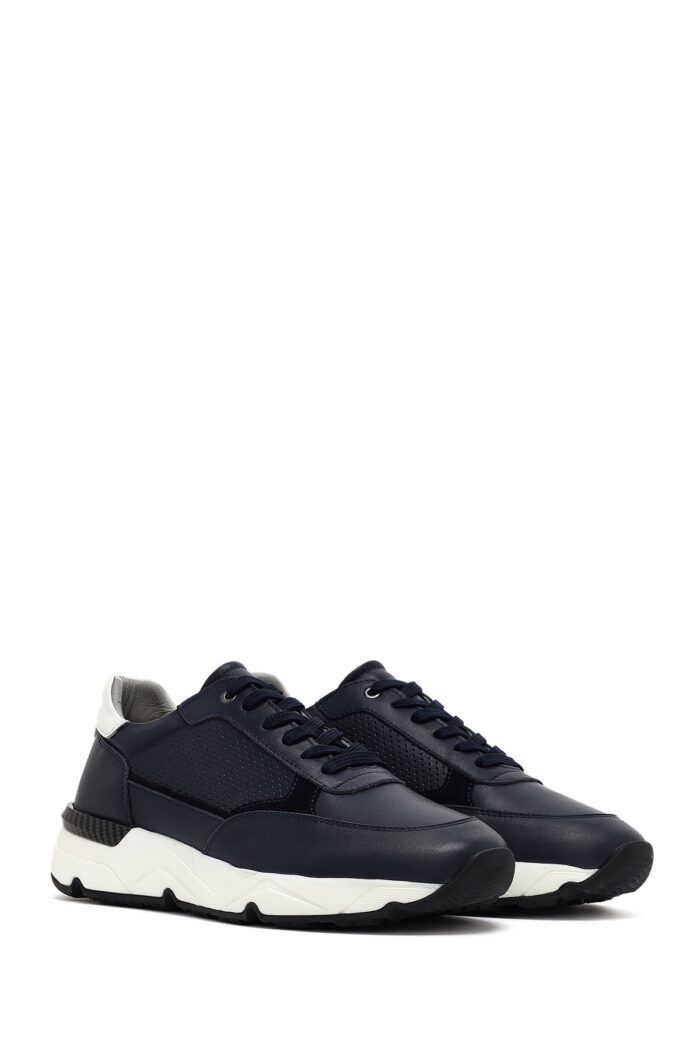 Sneaker Lëkure me Lidhëse e Trashë me Tabane për Burra - Image 3