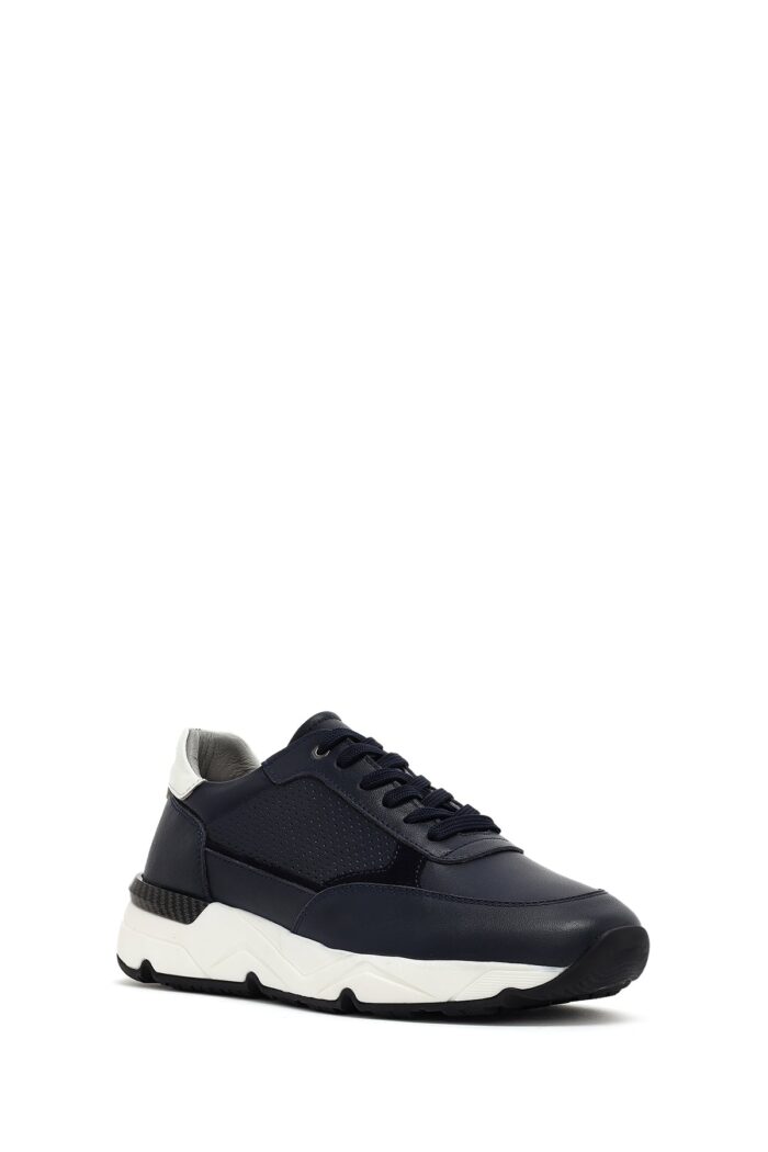 Sneaker Lëkure me Lidhëse e Trashë me Tabane për Burra - Image 6