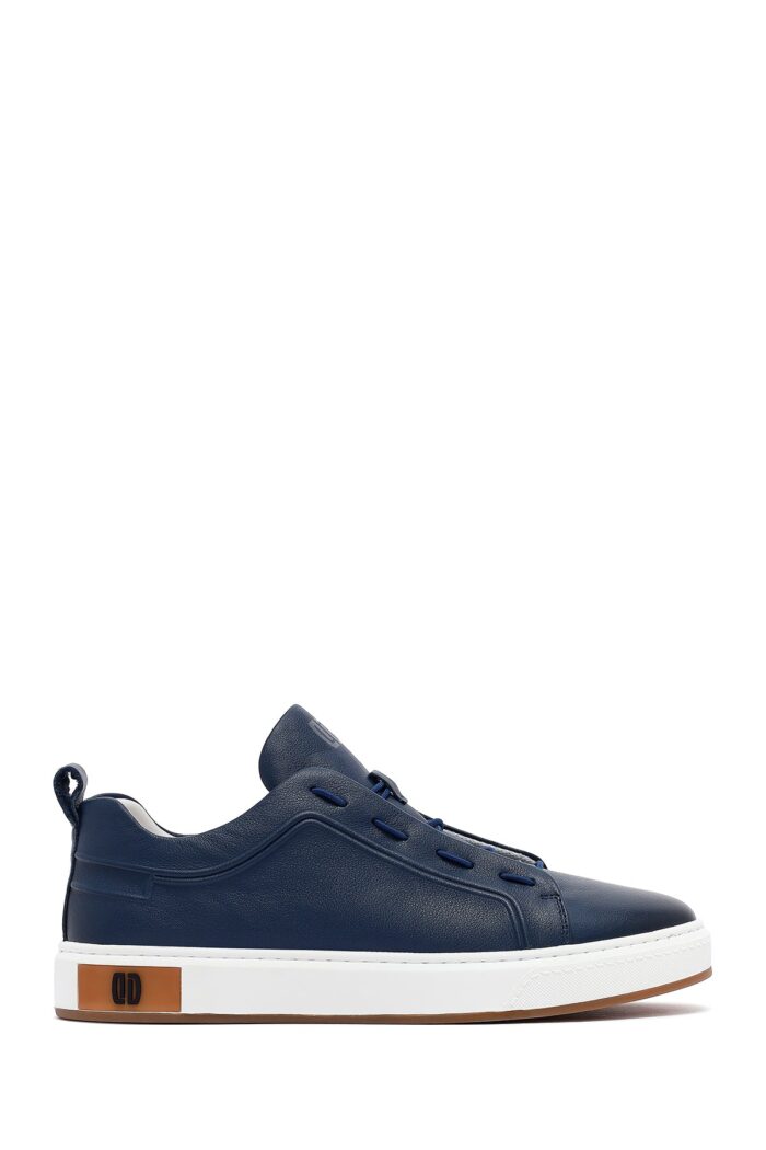 Sneaker Lëkure e Zezë me Lidhëse për Burra - Image 2