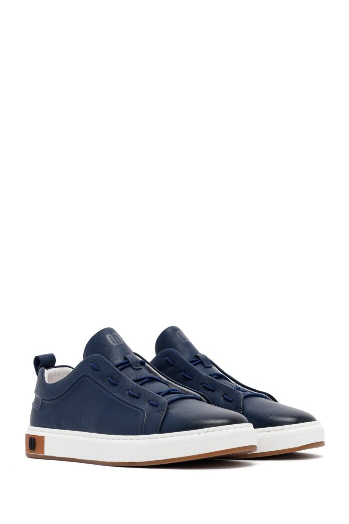Sneaker Lëkure e Zezë me Lidhëse për Burra - Image 7