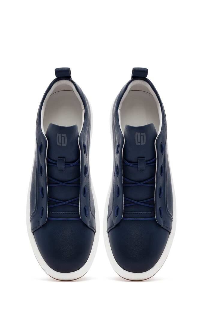 Sneaker Lëkure e Zezë me Lidhëse për Burra - Image 20