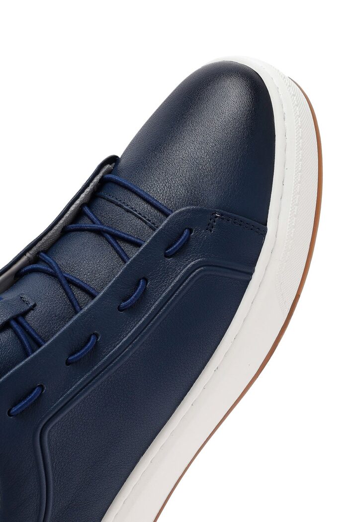 Sneaker Lëkure e Zezë me Lidhëse për Burra - Image 26