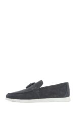 Loafer Lëkure Gri me Xhufkë Casual për Burra - Image 2