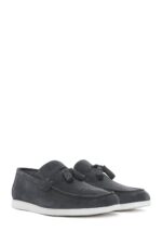 Loafer Lëkure Gri me Xhufkë Casual për Burra - Image 3