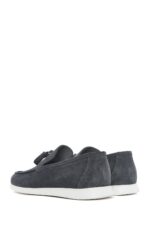 Loafer Lëkure Gri me Xhufkë Casual për Burra - Image 5