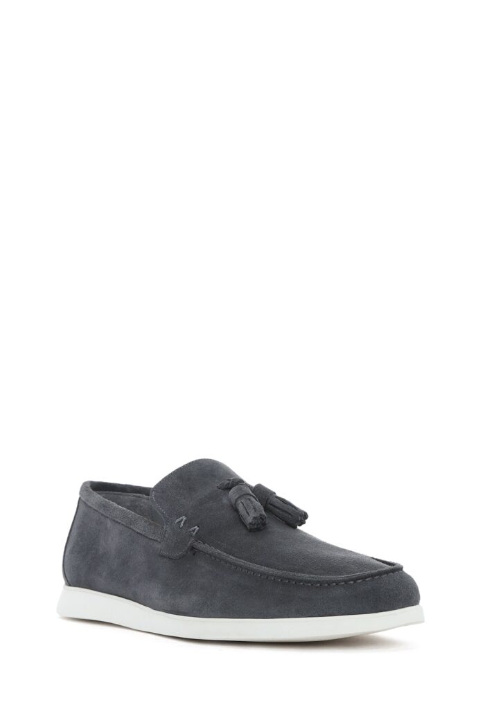 Loafer Lëkure Gri me Xhufkë Casual për Burra - Image 6