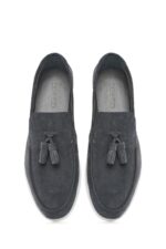 Loafer Lëkure Gri me Xhufkë Casual për Burra - Image 7