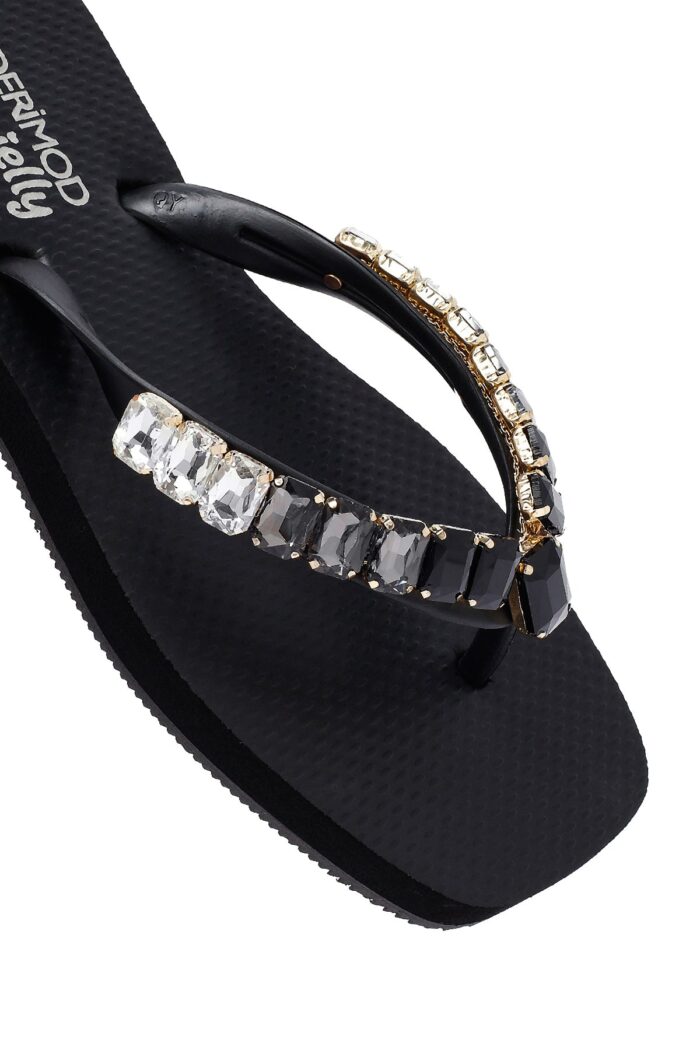 Pantofla Jelly e Zezë me Gurë për Femra - Image 17