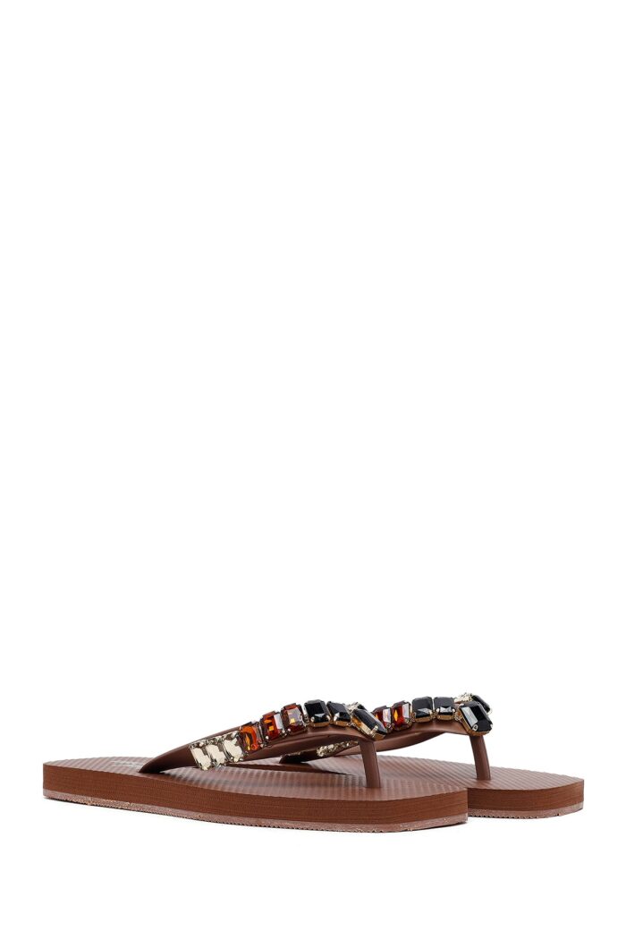 Pantofla Jelly e Zezë me Gurë për Femra - Image 6