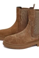 Çizme Chelsea prej lëkure suede për femra, vizon - Image 12