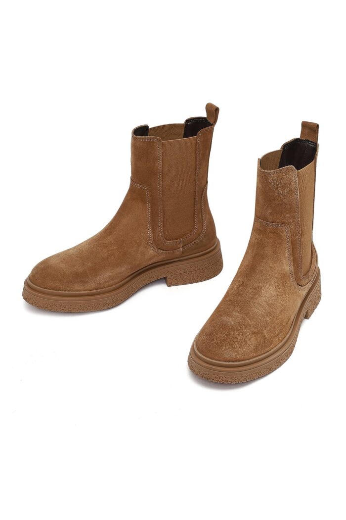 Çizme Chelsea prej lëkure suede për femra, vizon - Image 3
