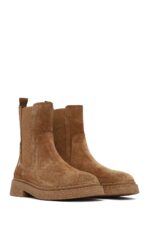 Çizme Chelsea prej lëkure suede për femra, vizon - Image 4