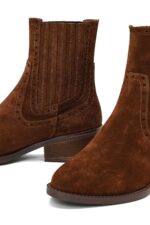 Çizme kauboj prej lëkure suede për femra - Image 24