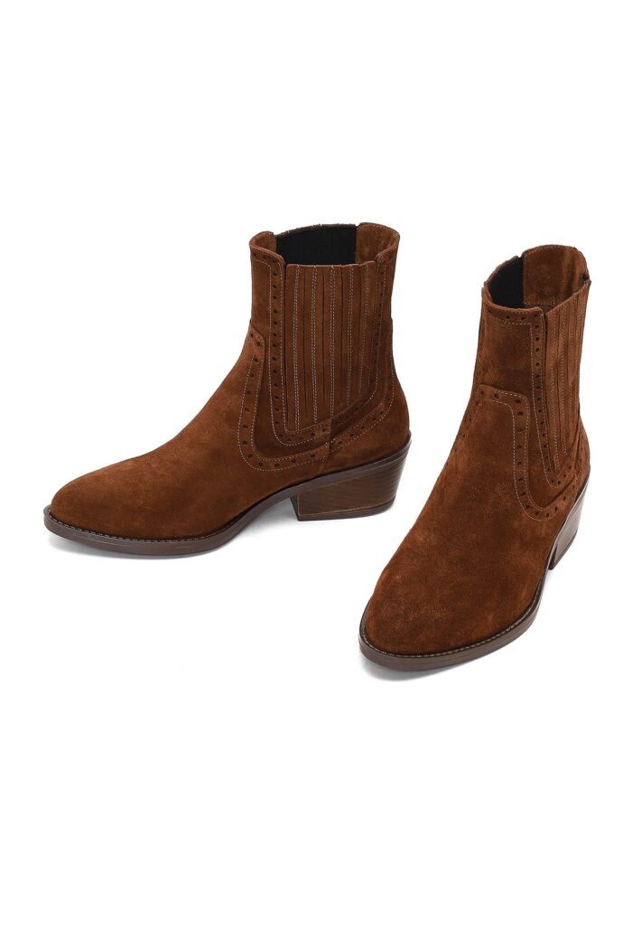 Çizme kauboj prej lëkure suede për femra - Image 7