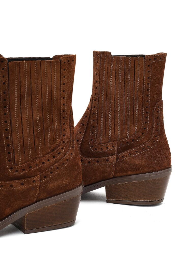 Çizme kauboj prej lëkure suede për femra - Image 17