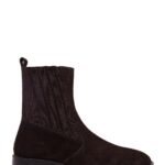 Çizme Chelsea prej lëkure suede për femra, kafe