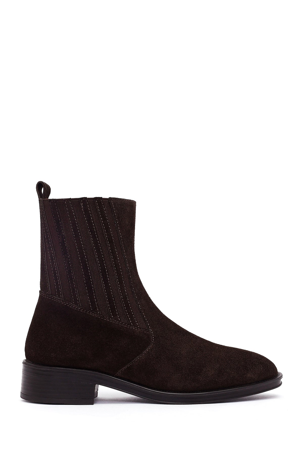 25WFD510910_5637145360_1.jpg Çizme Chelsea prej lëkure suede për femra, kafe - Image 1